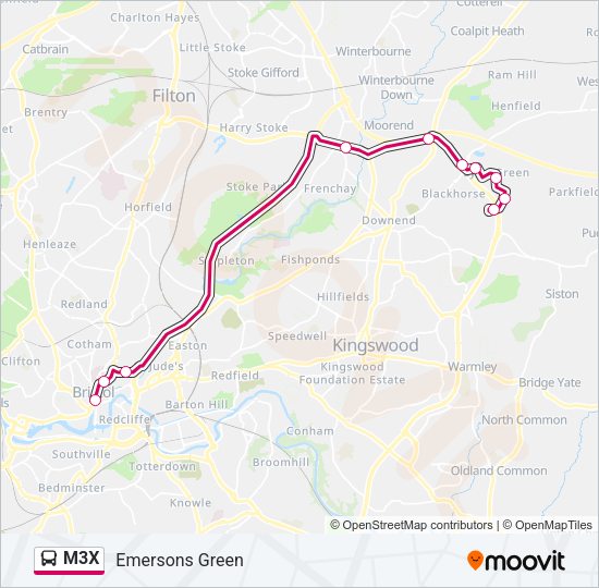 M3X bus Line Map