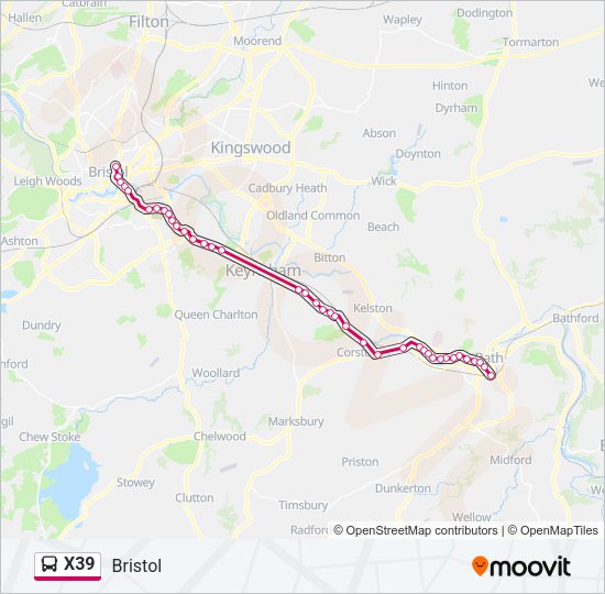 X39 Bus Line Map