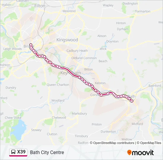 X39 Bus Line Map