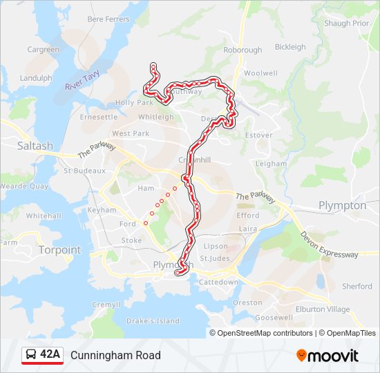 42A Bus Line Map