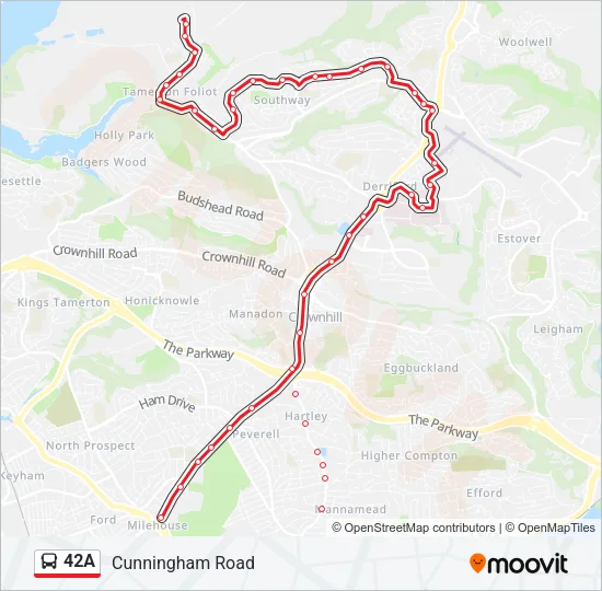 42A Bus Line Map