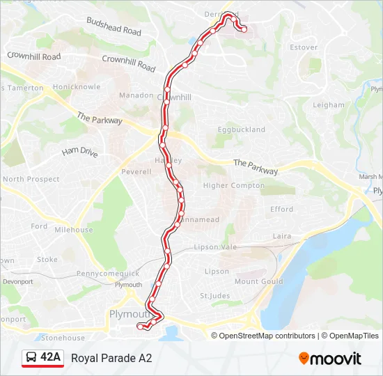 42A Bus Line Map
