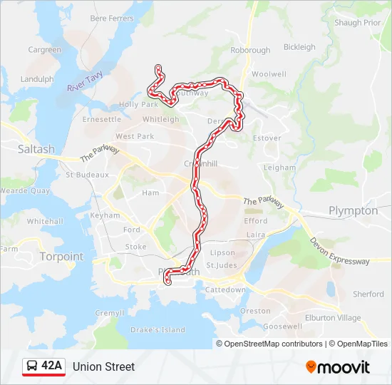 42A Bus Line Map
