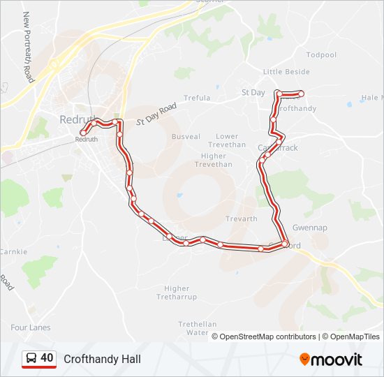 40 Bus Line Map