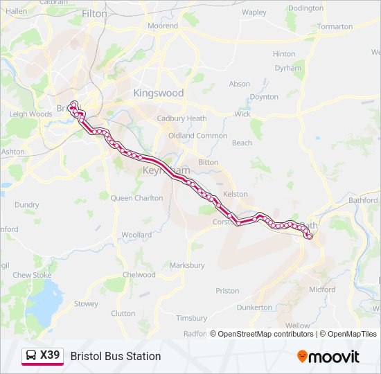 X39 Bus Line Map