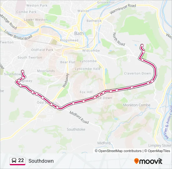 22 Bus Line Map