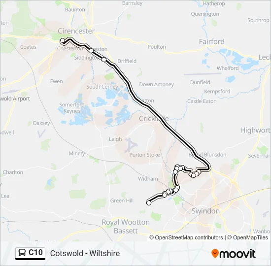 C10 Route: Schedules, Stops & Maps - Cirencester College Grounds (Updated)