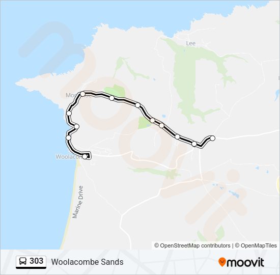 303 Bus Line Map