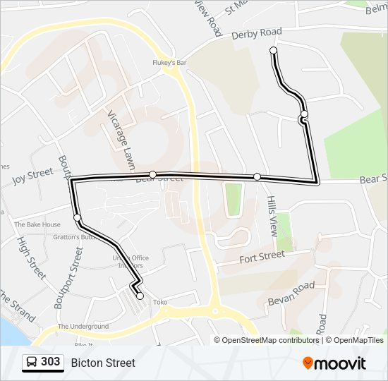 303 Bus Line Map