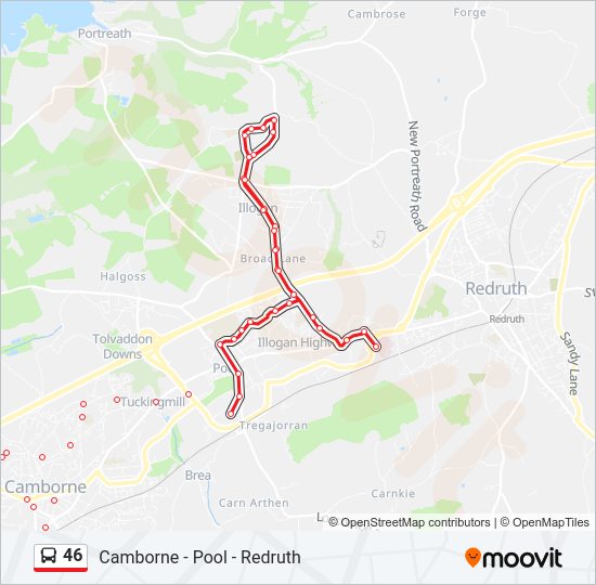 46 Bus Line Map