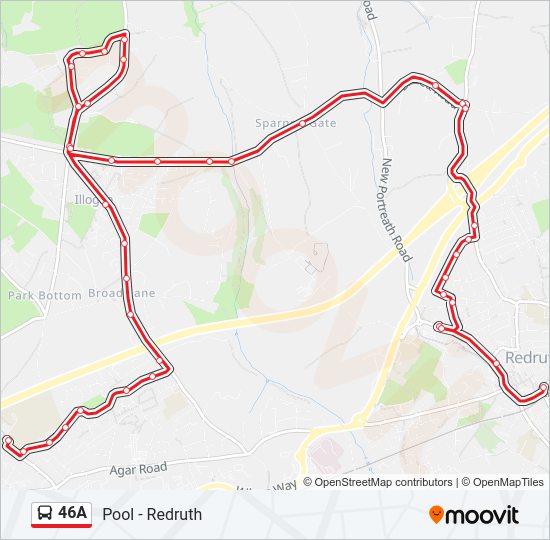 46A bus Line Map