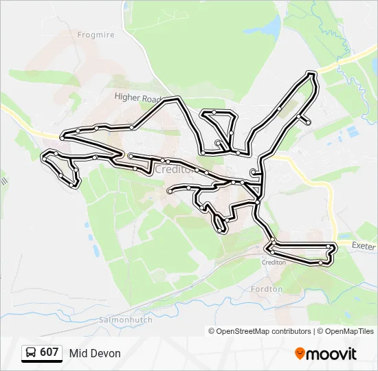 607 Route: Schedules, Stops & Maps - Crediton (Updated)
