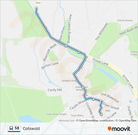 58 Bus Line Map