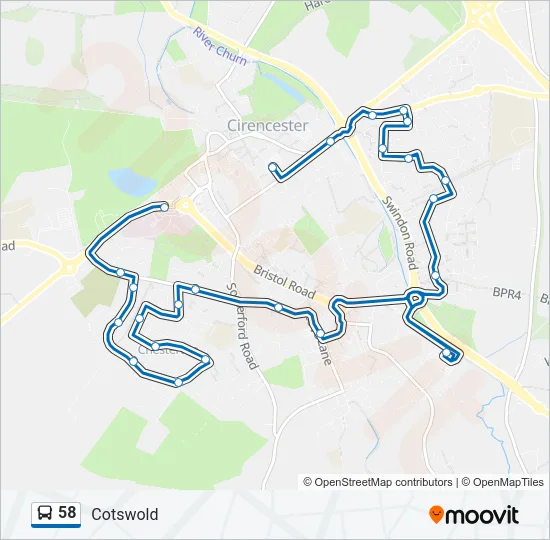 58 Bus Line Map