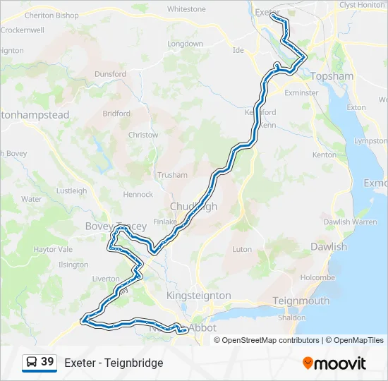 39 Route: Schedules, Stops & Maps - Newton Abbot Stop B (Updated)