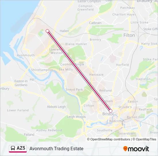 AZ5 Bus Line Map