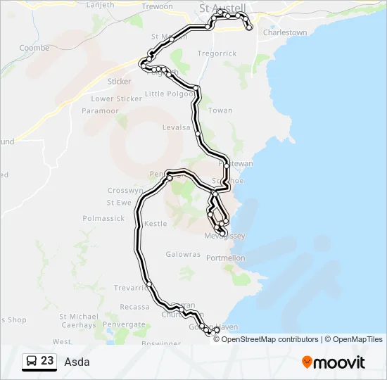 23 Bus Line Map