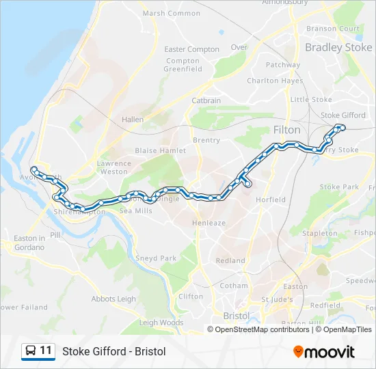 11 Route: Schedules, Stops & Maps - Stoke Gifford Bristol Parkway Stn ...