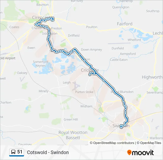 51 Route: Schedules, Stops & Maps - Cirencester Kingshill School ...