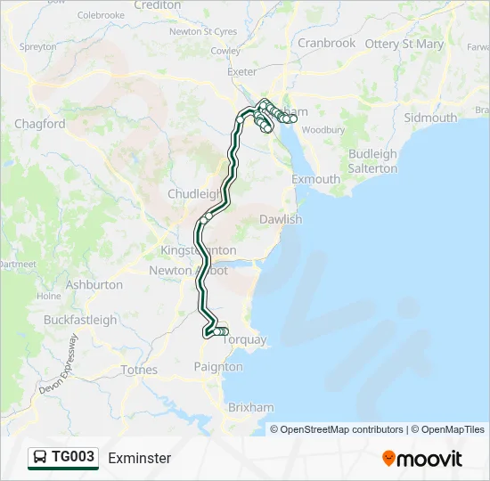 TG003 Route: Schedules, Stops & Maps - Exminster (Updated)