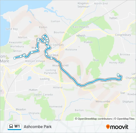 W1 Bus Line Map
