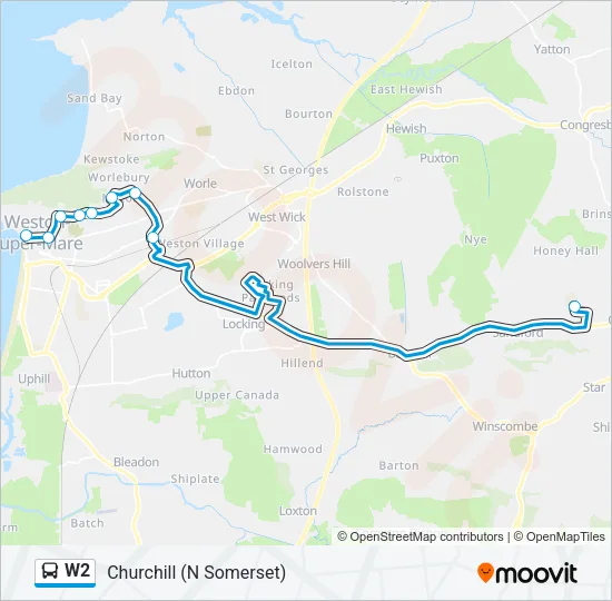 W2 Bus Line Map
