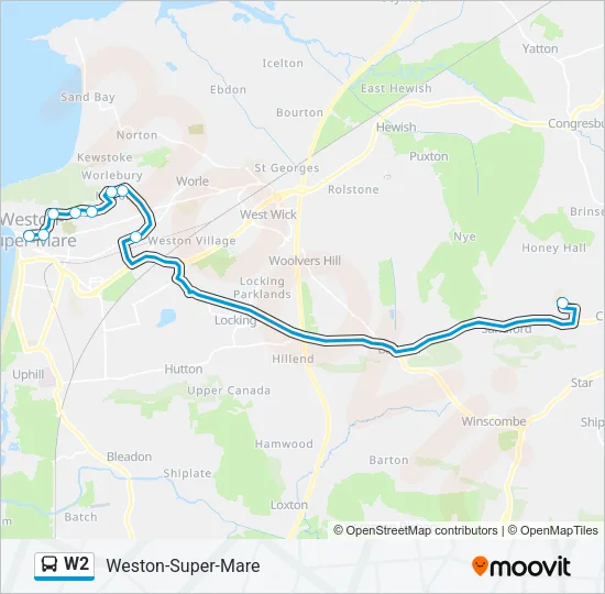 W2 Bus Line Map