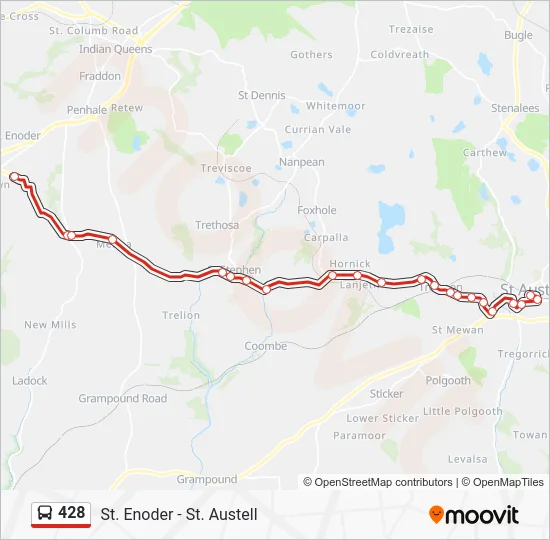 428 Route: Schedules, Stops & Maps - St Austell Station (Updated)
