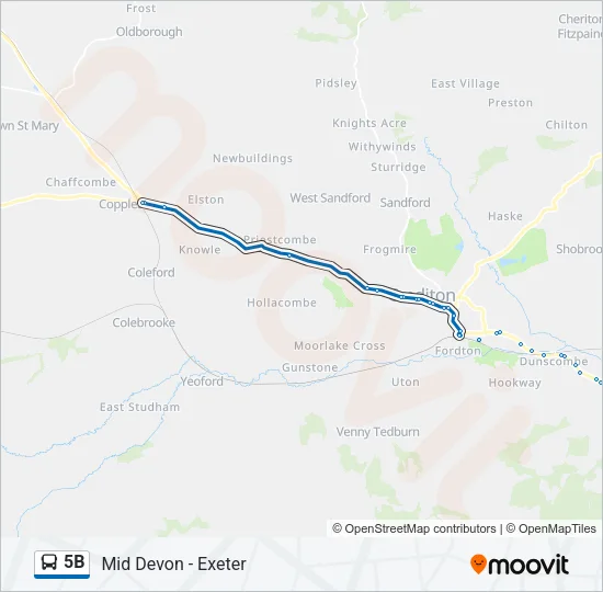 5B Bus Line Map