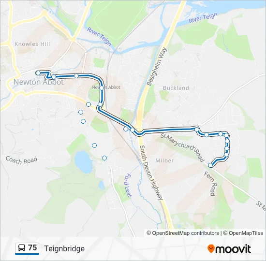 75 Route: Schedules, Stops & Maps - Newton Abbot Stop E (Updated)