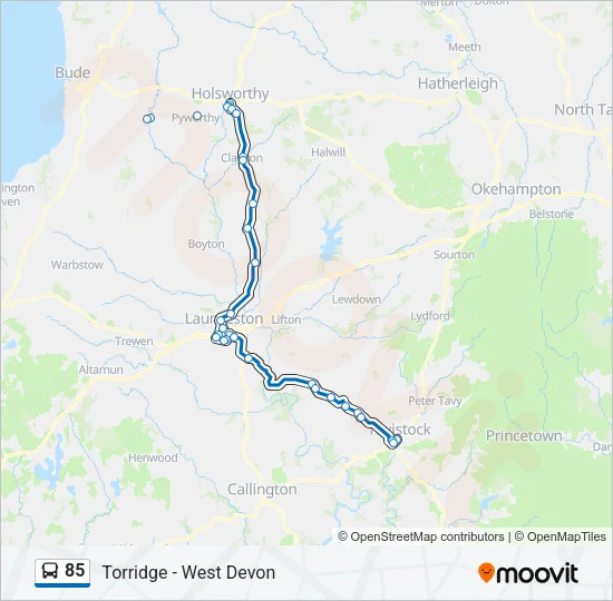 85 Bus Line Map