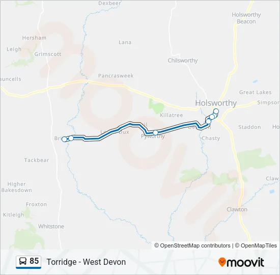85 Bus Line Map