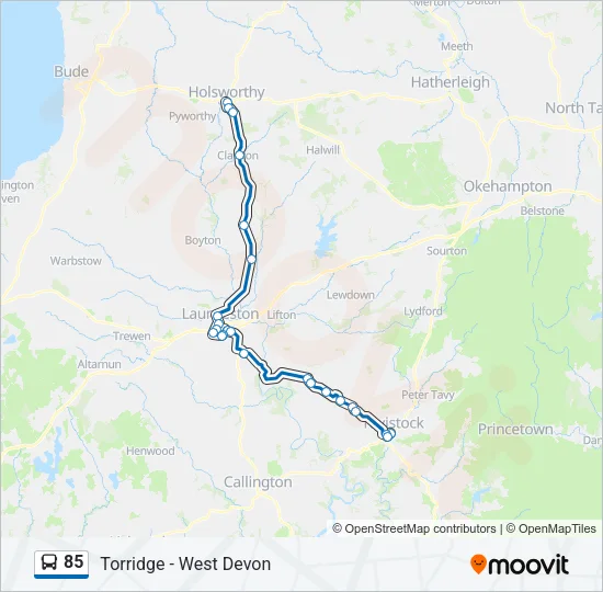 85 Bus Line Map