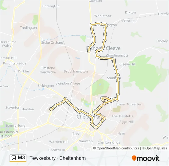 M3 Bus Line Map