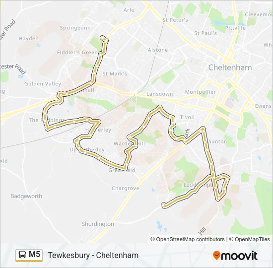 M5 Bus Line Map