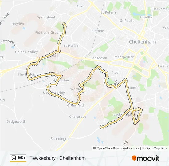 M5 Bus Line Map