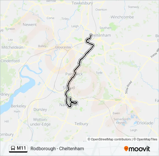 M11 Bus Line Map