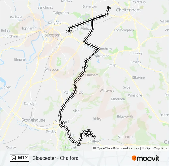 M12 Bus Line Map