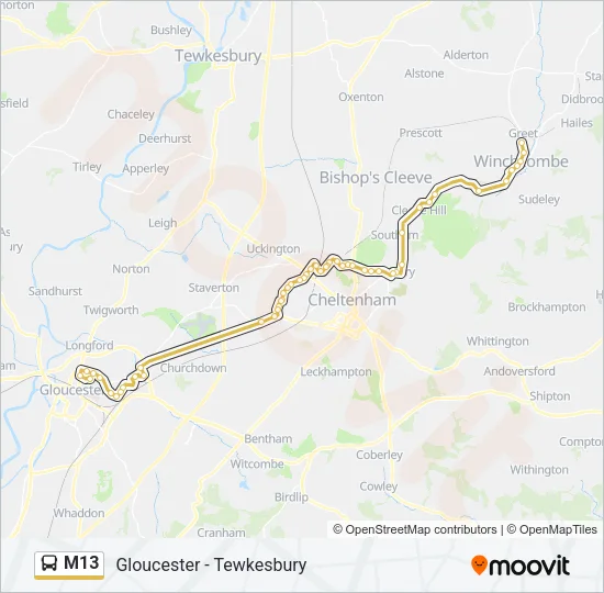 M13 Bus Line Map