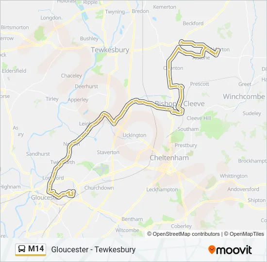M14 Bus Line Map