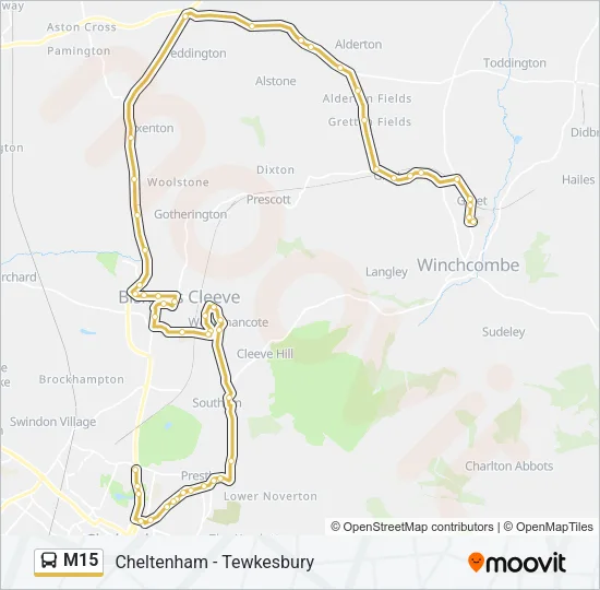 M15 Bus Line Map