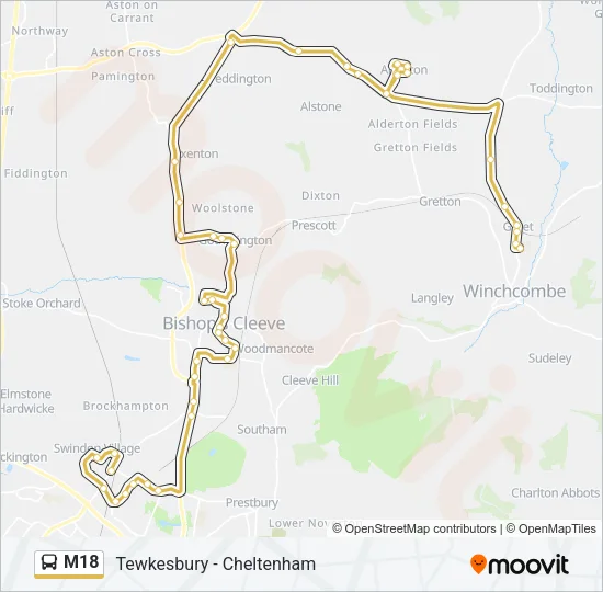 M18 Bus Line Map