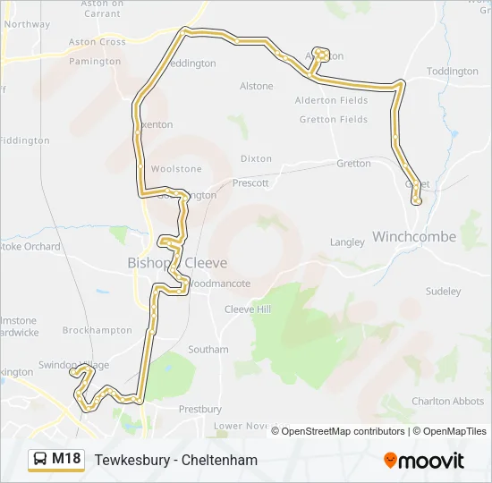 M18 Bus Line Map