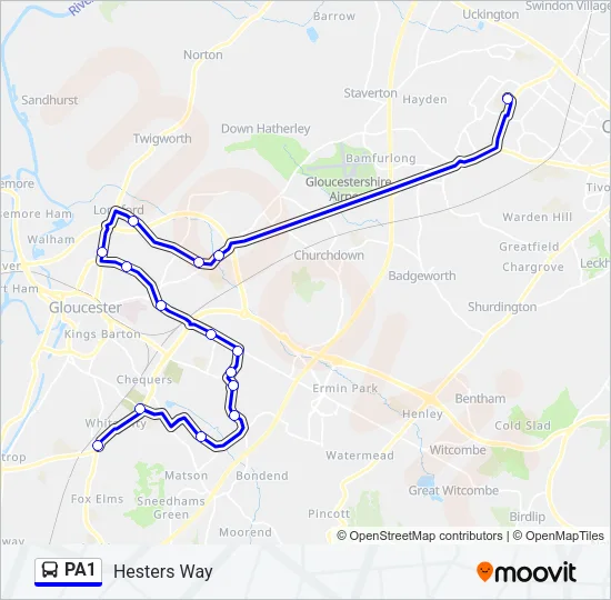 PA1 Bus Line Map