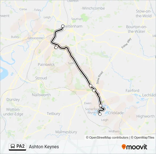 PA2 Bus Line Map