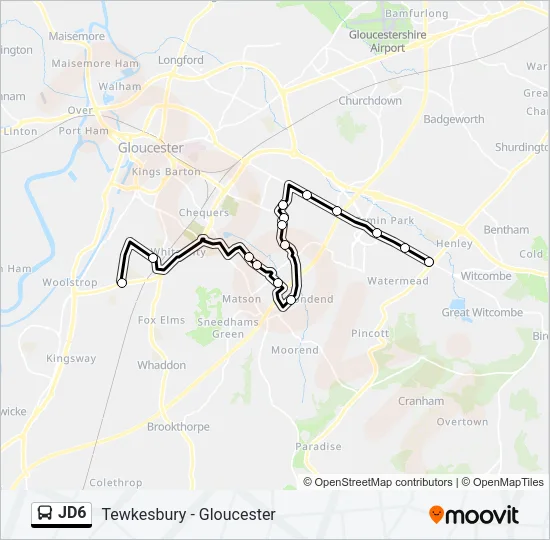 JD6 Bus Line Map