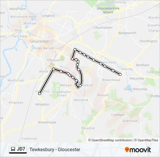 JD7 Bus Line Map