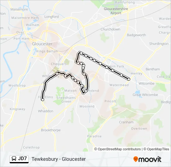 JD7 Bus Line Map