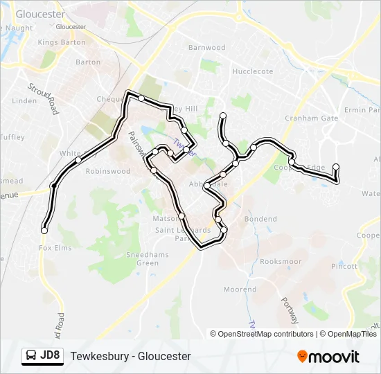 JD8 Bus Line Map
