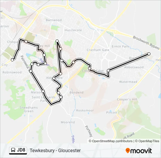 JD8 Bus Line Map
